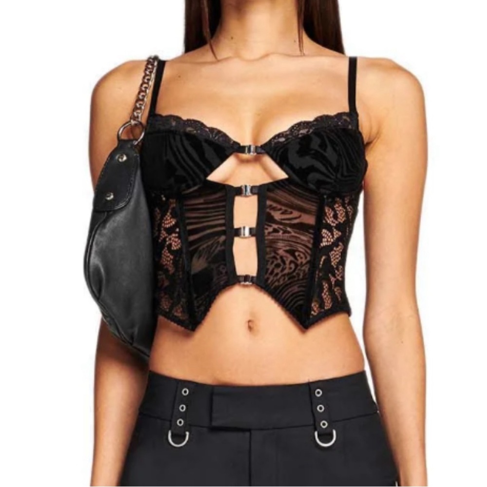 I.AM.GIA Elena top NEW never worn black lace top size small